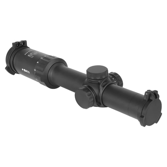 SAI Optics SAI 6 1-6x24mm .1 MRAD FFP MIL Riflescope, Illuminated Reticle, VSOR Rangefinder, Waterproof, Shockproof, Matte Black (RNG16-BK22-MB1)