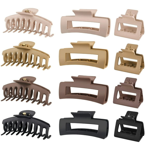 SAIDESI Hair Claw Clips for Women Thick and Thin Hair Accessories 8P Big and 4P small