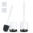 thumbnail image 1 of SAIDESI Silicone Toilets Brush and Holder Toilet Bowl Brushes and Caddy, Black, 2Pack, 1 of 8