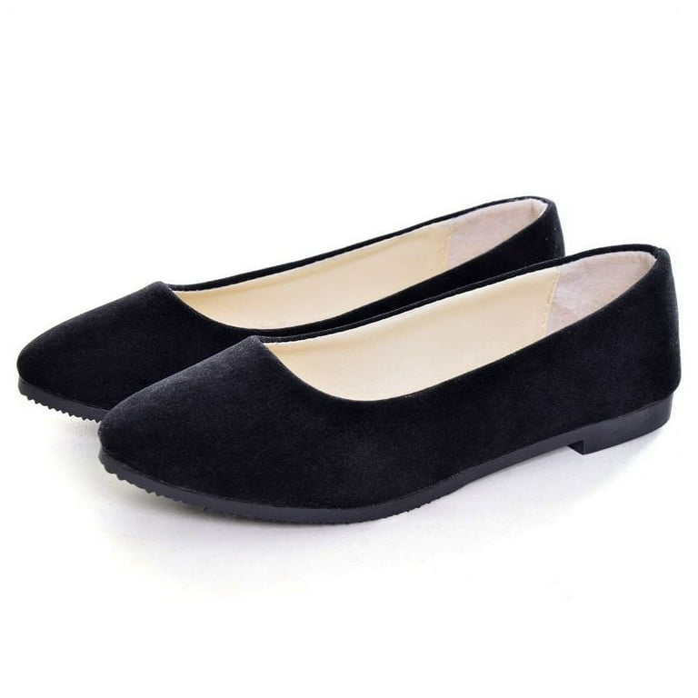Trendy black deals flat shoes