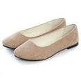 thumbnail image 1 of SAILING LU Women Flat Shoes Comfortable Slip on Multi-color Pointed Toe Ballet Flats Khaki US 4, 1 of 6