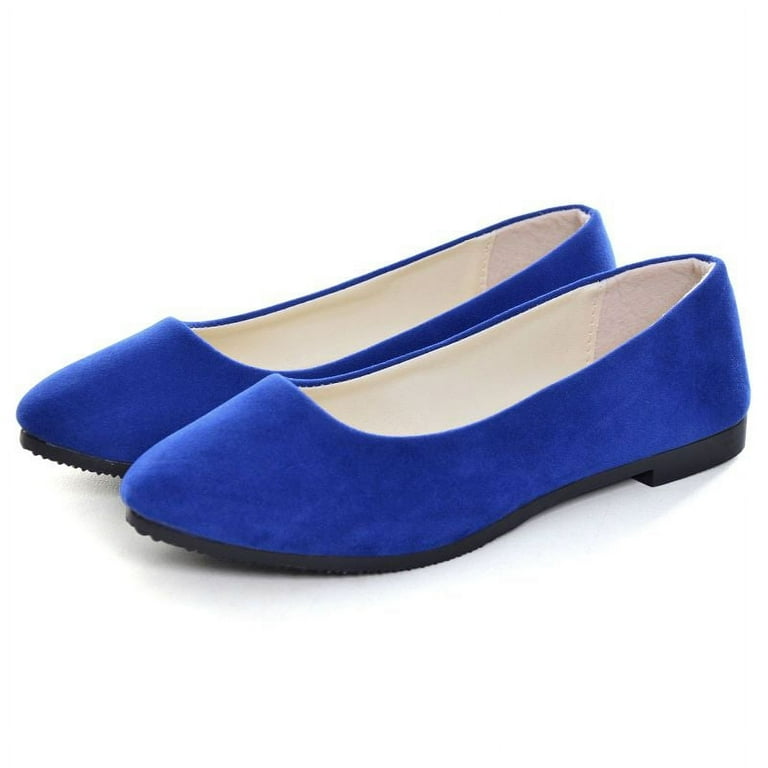 Navy blue comfortable flat shoes clearance