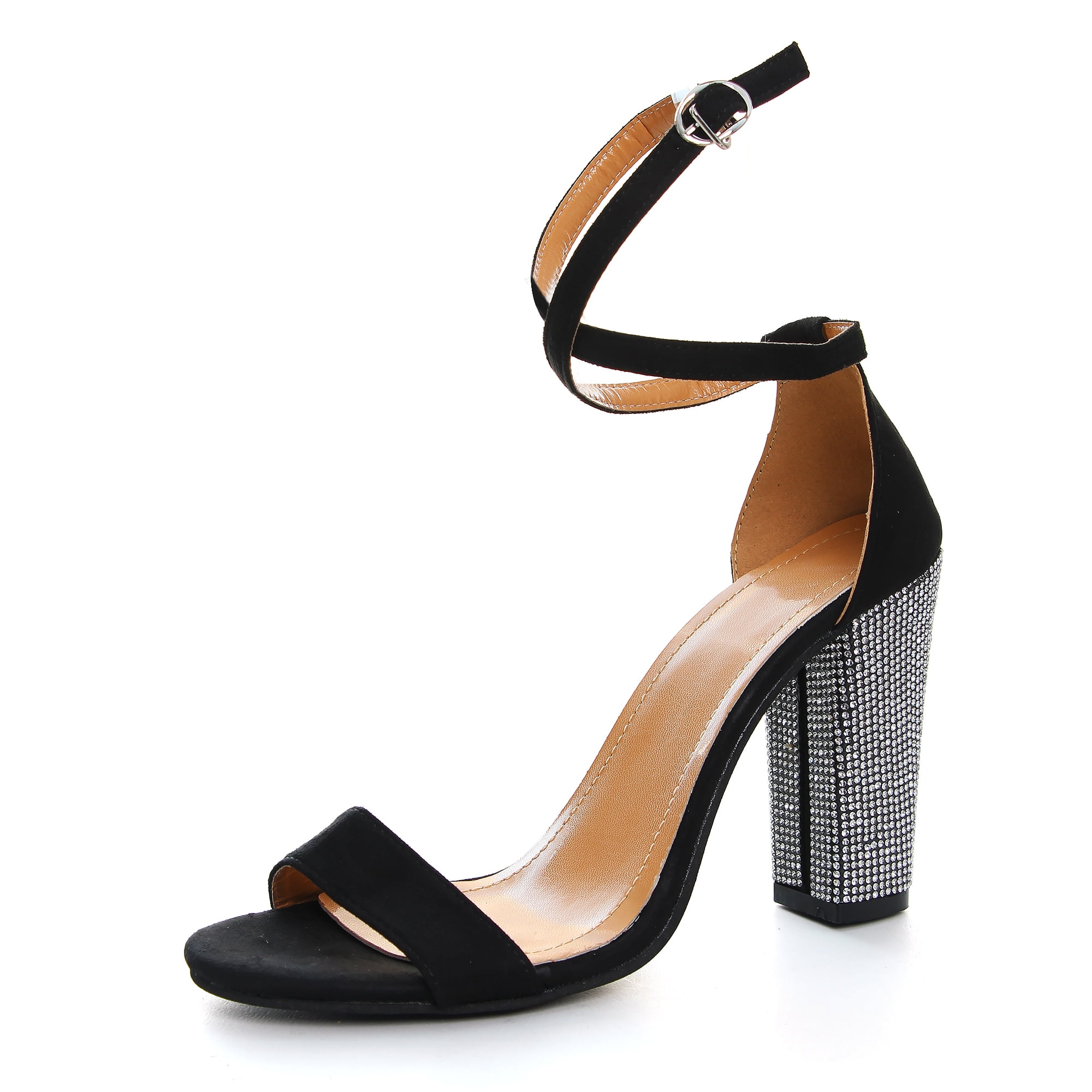 SAILING LU Women High Heels Sandals with Ankle Strappy Rhinestone Heels