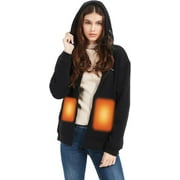 SAILWIND Women’s Heated Hoodie with Battery Long sleeve Black Coat