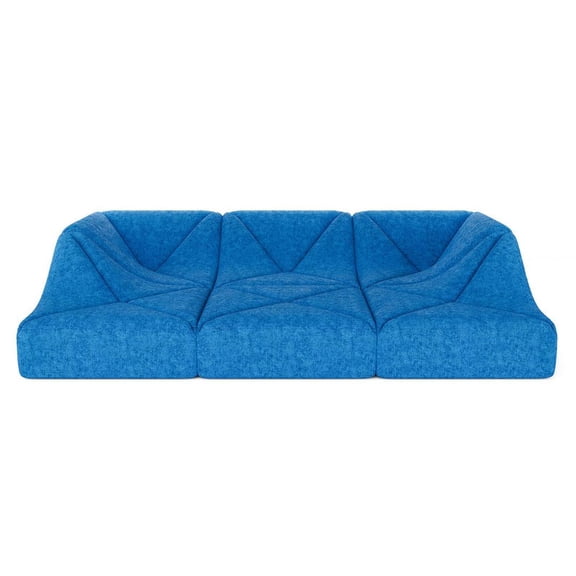 SAINCH Dune Modular Sectional Sofa, Compact Modular Sectional Sofa, Space Saving Small Apartment Modular Sectional Couch, Blue