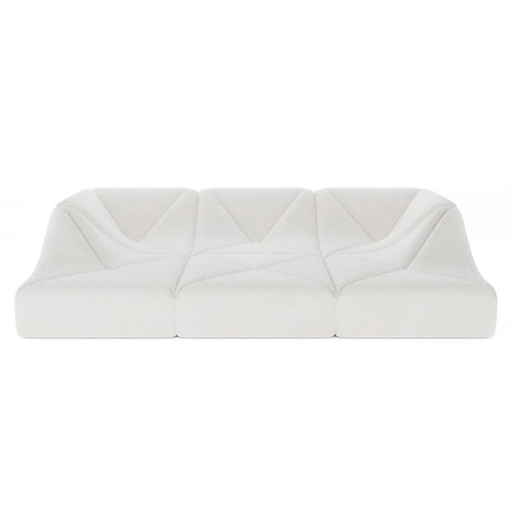 SAINCH Dune Modular Sectional Sofa, Compact Modular Sectional Sofa, Space Saving Small Apartment Modular Sectional Couch, White