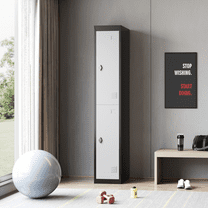 SAINSPEED 71" Tall Metal Lockers for Employees, Steel Locker Organizer Cabinet, Storage Lockers with 2-Door, Small Wardrobe for Home Office Gym School Hospital