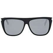 Saint Laurent SL 1 Plastic Unisex Rectangle Sunglasses Black 59mm Adult