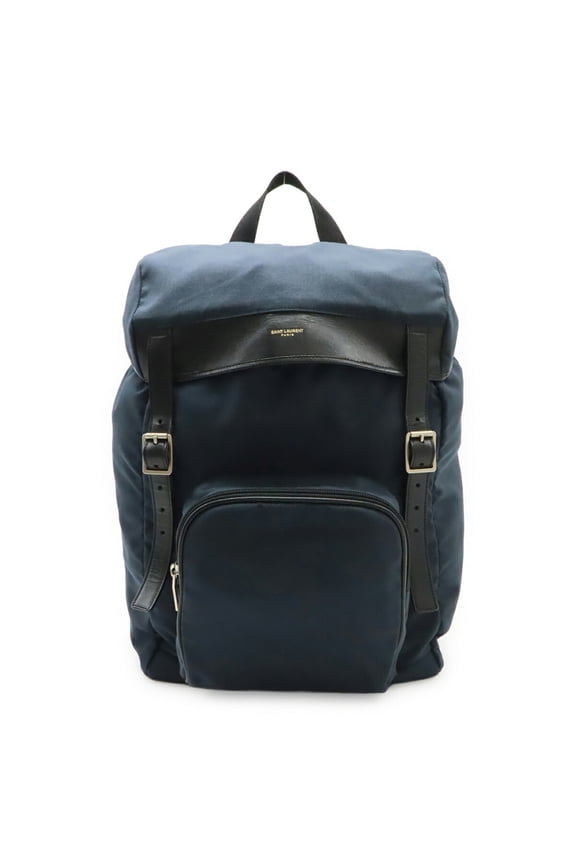 Pre-Owned SAINT LAURENT PARIS YSL Yves Saint Laurent Hunting Rock Sack Backpack in Navy Canvas...