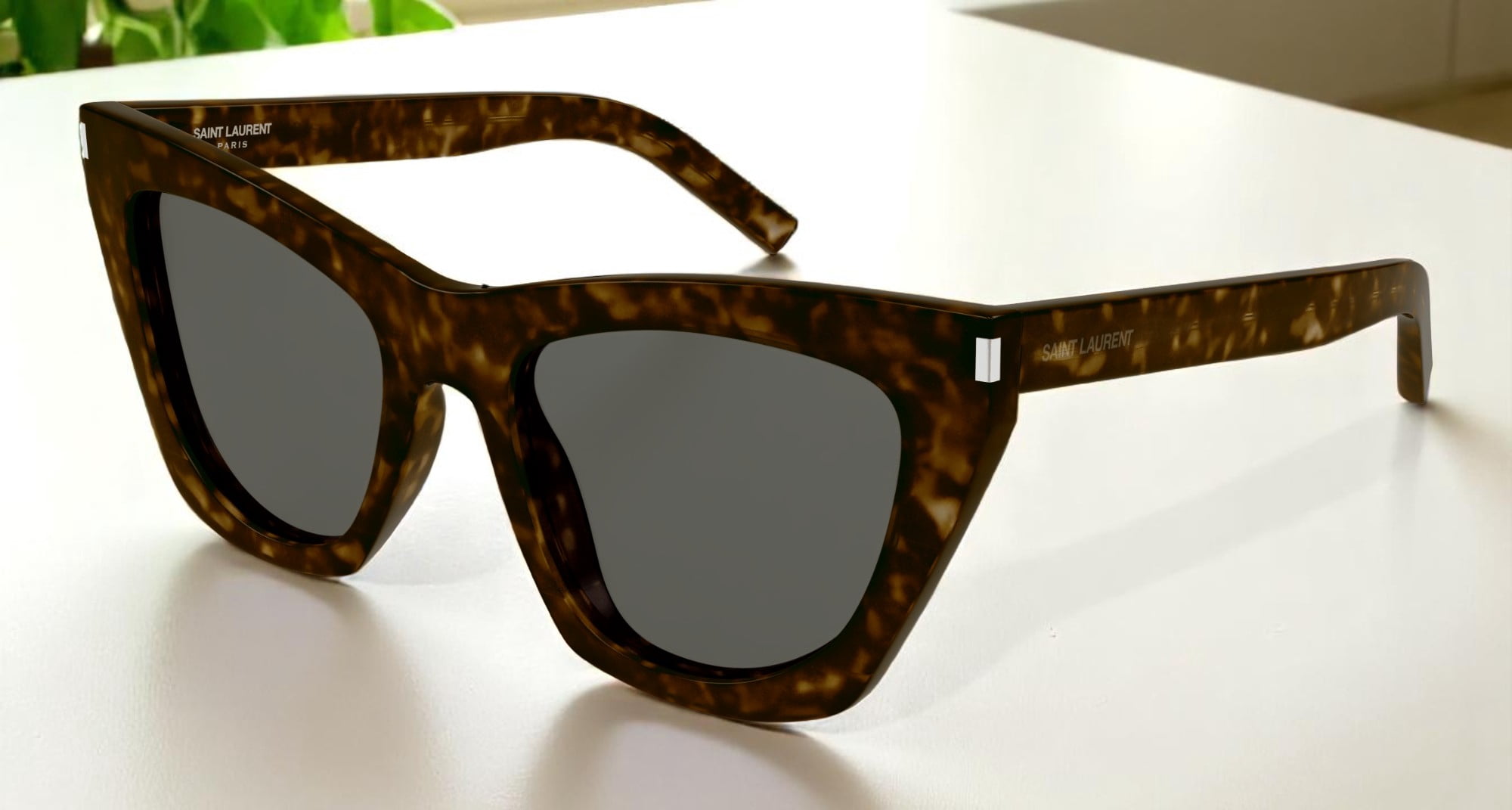 SAINT LAURENT YSL 214 Kate 006 Cat Eye Havana Grey 55 mm  display picture 1