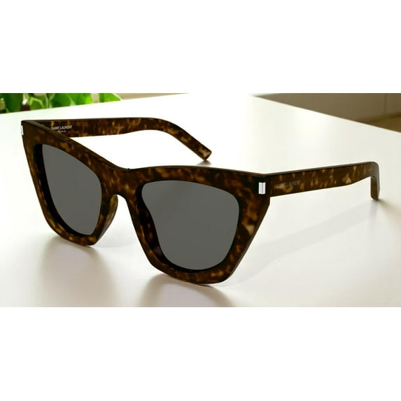 SAINT LAURENT YSL 214 Kate 006 Cat Eye Havana Grey 55 mm Women's Sunglasses