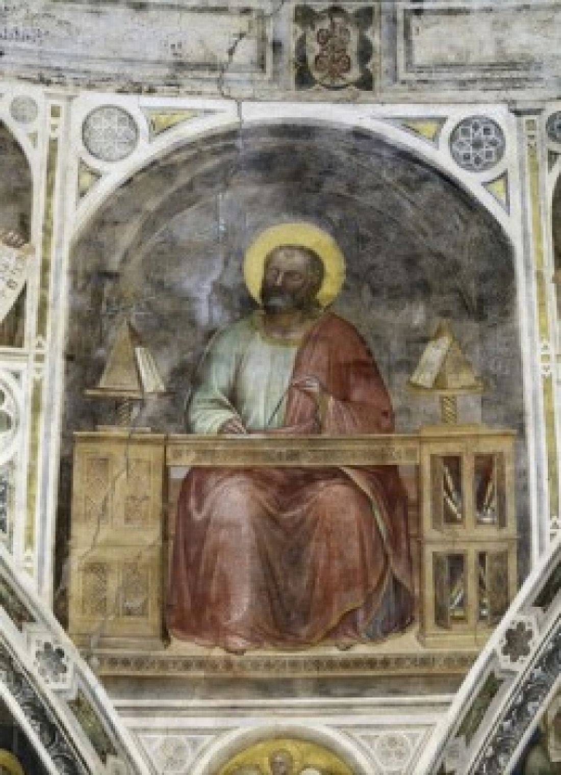 SAINT MATTHEW FRESCO Menabuoi Giusto di Giovanni d d1393 Italian Baptistry of the Cathedral Padua Canvas Art - Giusto di Giovanni (18 x 24)
