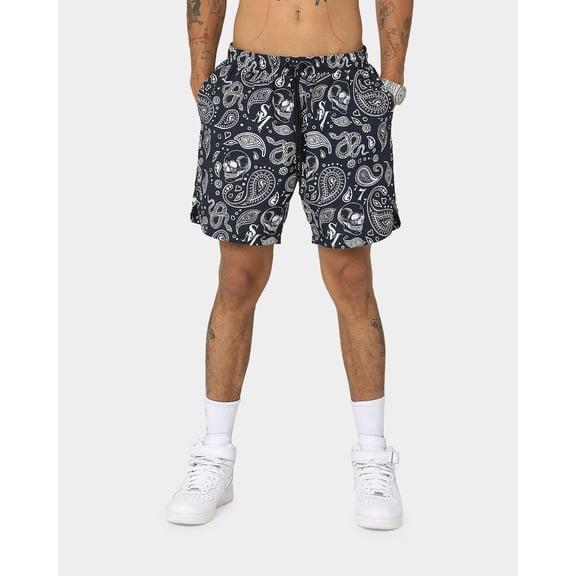 SAINT MORTA Paisley Skulls Beach Shorts