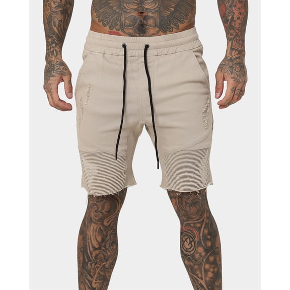 SAINT MORTA United Distressed Biker Shorts