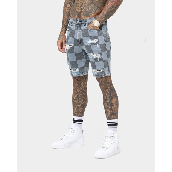 SAINT MORTA Vintage Checks Denim Shorts
