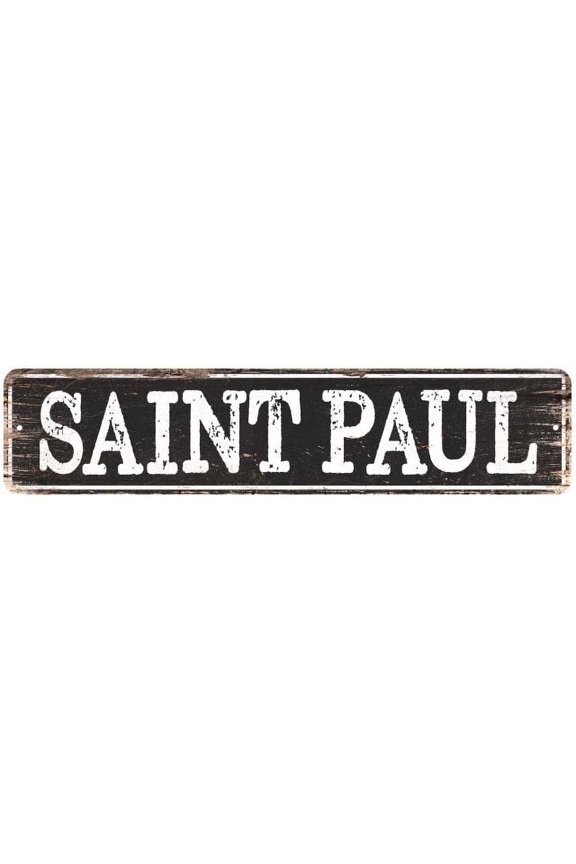 SAINT PAUL Gift Chic Metal Sign Home Decor Cities 4x18 204180007291