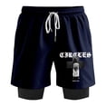 thumbnail image 1 of SAINt JHN Circles Fake Two Shorts Hip Hop SweatShorts Casual Men Basketball Shorts, 1 of 2