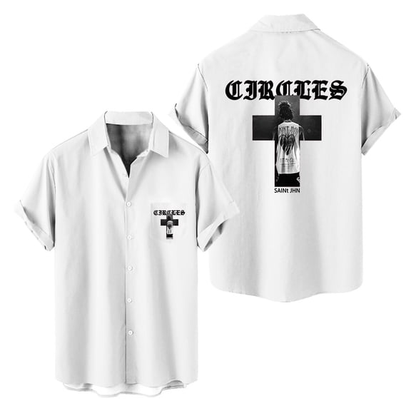 SAINt JHN Circles Short Sleeved Shirts Hip Hop Shirt Casual Tshirt Fashion Clothes