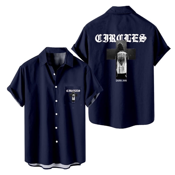 SAINt JHN Circles Short Sleeved Shirts Hip Hop Shirt Casual Tshirt Fashion Clothes