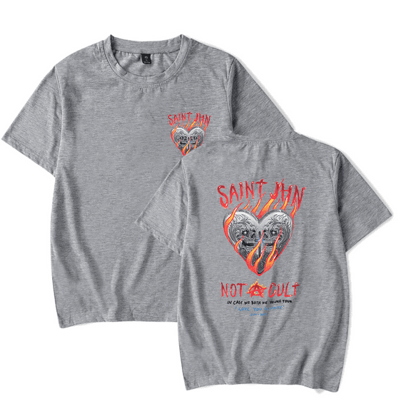 SAINt JHN Merch Chromedd Hearts ICWBDY T-shirt Men Women Shirt Short Sleeve Casual Graphic Tee