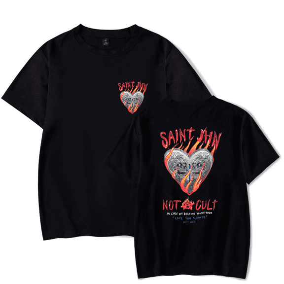 SAINt JHN Merch Chromedd Hearts ICWBDY T-shirt Men Women Shirt Short Sleeve Casual Graphic Tee