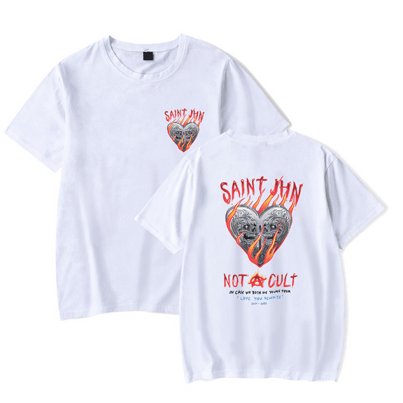 SAINt JHN Merch Chromedd Hearts ICWBDY T-shirt Men Women Shirt Short Sleeve Casual Graphic Tee