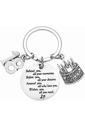 18th Birthday Gifts for Girls Boy Behind You All Your Memories Keychain Gift for 18 Year Old Daughter Son Birthday Gifts for Her Him Girl Boys Keyrings