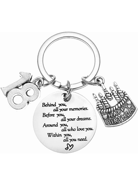 18th Birthday Gifts for Girls Boy Behind You All Your Memories Keychain Gift for 18 Year Old Daughter Son Birthday Gifts for Her Him Girl Boys Keyrings