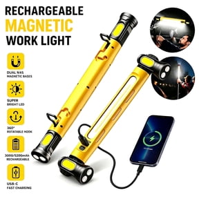 SAISI Magnetic COB LED Work Light, 5 Modes Rechargeable Mechanic Lamp for Garage Auto Repair Camping