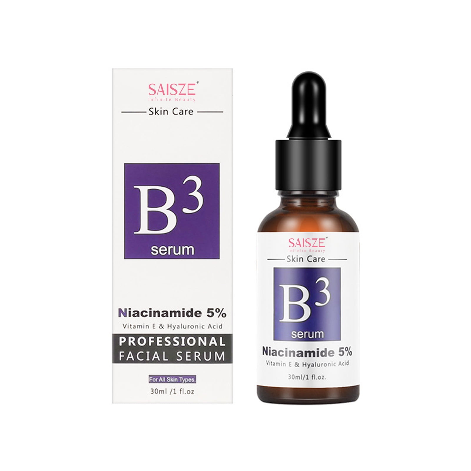 SAISZE 5% Niacinamide Serum, Face Serum for Wrinkles, Dark Spots, and Anti-Aging with Vitamin E & Hyaluronic Acid for All Skin Types, 1 fl oz