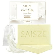 SAISZE Goat Milk Soap Bar, Gentle Nourishing Handmade Bath Soap with Goat Milk & Shea Butter for Adult & Kid All Skin Types, 4 oz × 2 Pack