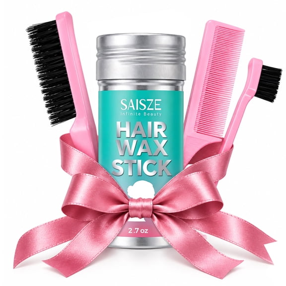SAISZE Hair Wax Stick for Flyaways with 3 Styling Combs, 2.7 oz Wax Stick for Hair, Frizz Control & Edge Styling for Women and Girls, Perfect Gift for Christmas