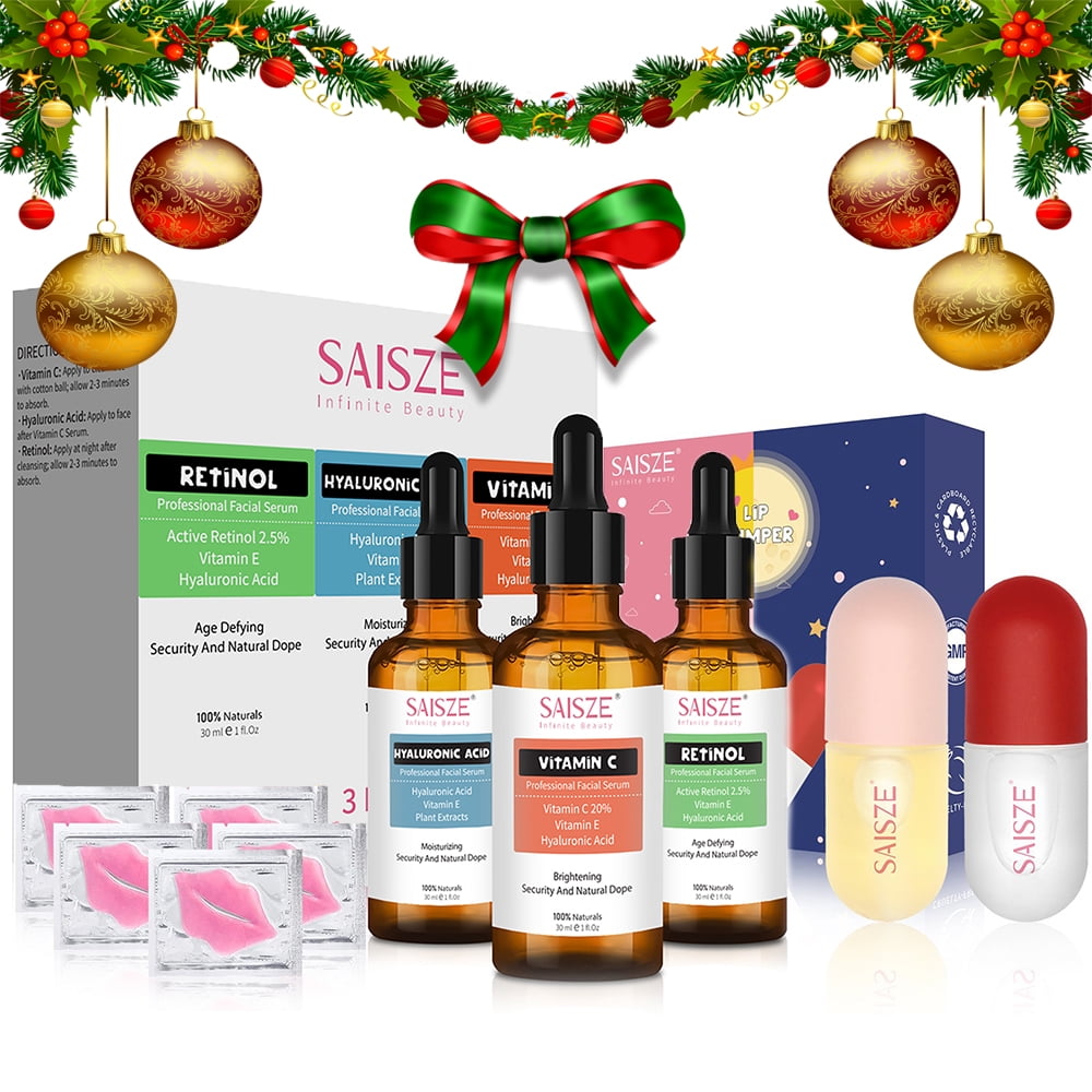 SAISZE Skin Care Serum Set & Lip Care Kit, AntiAging Face Kit for