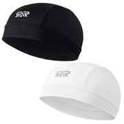 SAITAG 2 Pcs Cooling Skull Cap Helmet Liner - Moisture Wicking, Quick-Drying, Lightweight Beanie Head Wraps for Sports & Cycling, Men & Women