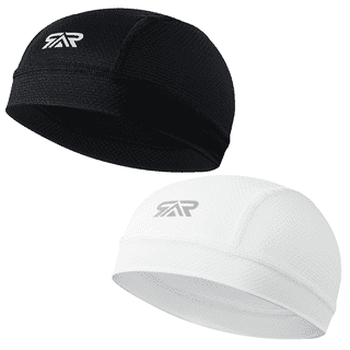 SAITAG 2 Pcs Cooling Skull Cap Helmet Liner - Moisture Wicking, Quick-Drying, Lightweight Beanie Head Wraps for Sports & Cycling, Men & Women