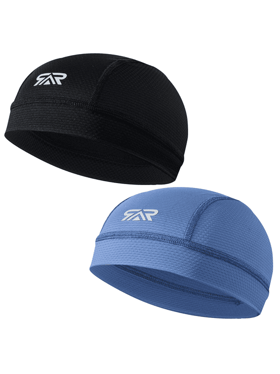 2 Pcs Cooling Skull Cap Helmet Liner - Moisture Wicking, Quick-Drying, Lightweight Beanie Head Wraps for Sports & Cycling, Men & Women