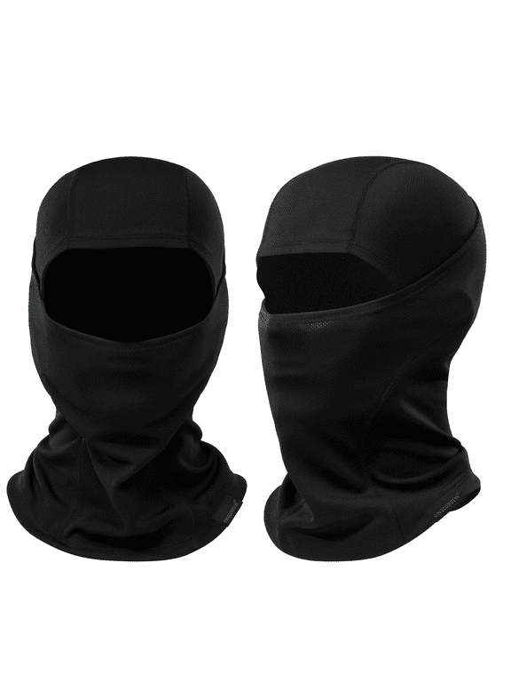 2 Pieces Balaclava Ski Mask - Windproof, Sun Protection, Breathable Helmet Liner for Men Women, Skiing, Cycling, Outdoor Work & Sports (Black+Black)