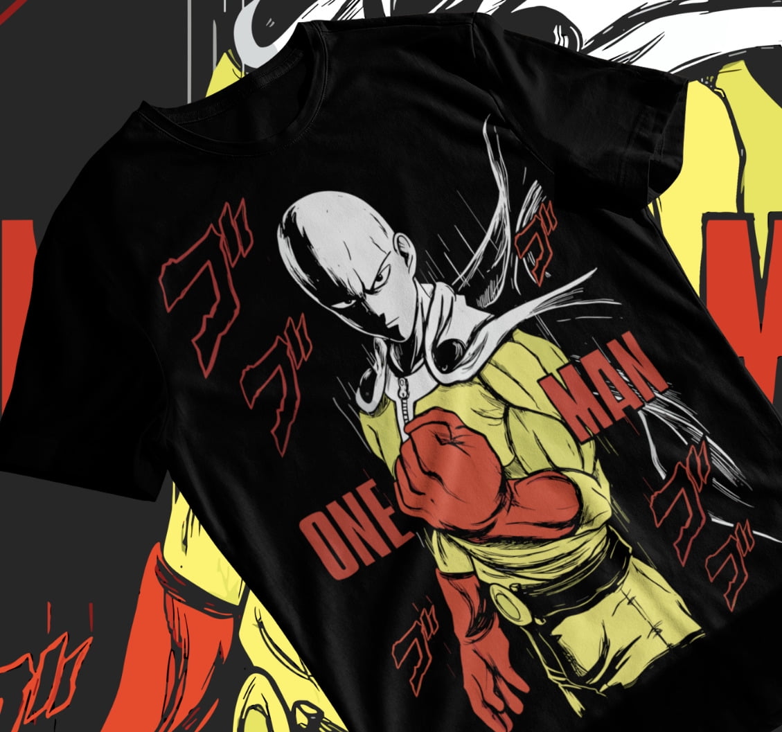 Maglietta Uomo Tee Kiki Saitama Evolution – One Punch Man, Taglia L, Bianca, Cotone Morbido - 2