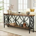 thumbnail image 1 of SAIYA 70.9-Inch Narrow Sofa Table, Industrial Long Sofa Table Behind Couch, Entry Console Table with Storage for Entryway, Living Room, Foyer, Unique Design, Rustic Brown, 1 of 6