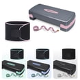 thumbnail image 1 of SAKAE Aerobic Step Platform Set with Waist Trimmer & Measuring Tape, Exercise Steppers for Home Gym Exercise Fitness, Adjustable Height 2 Level Risers Workout Step Platform Trainer, Pink, 1 of 9