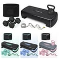 thumbnail image 1 of SAKAE Black Adjustable Aerobic Stepper Kit with Dumbbells & Kettlebell & Weightlifting Belt & Measuring Tape, 2 Level Risers Exercise Step Platform for Home Gym Exercise Fitness Workout, black, 1 of 9