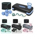 thumbnail image 1 of SAKAE Blue Adjustable Aerobic Stepper Kit with Dumbbells & Kettlebell & Weightlifting Belt & Measuring Tape, 2 Level Risers Exercise Step Platform for Home Gym Exercise Fitness Workout, black, 1 of 9