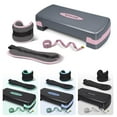 thumbnail image 1 of SAKAE Pink Exercise Step Platform Set with Ankle Weights & Measuring Tape, Adjustable Height 2 Level Risers Workout Step Trainer, Aerobic Steppers for Home Gym Exercise Fitness Workout, 1 of 9