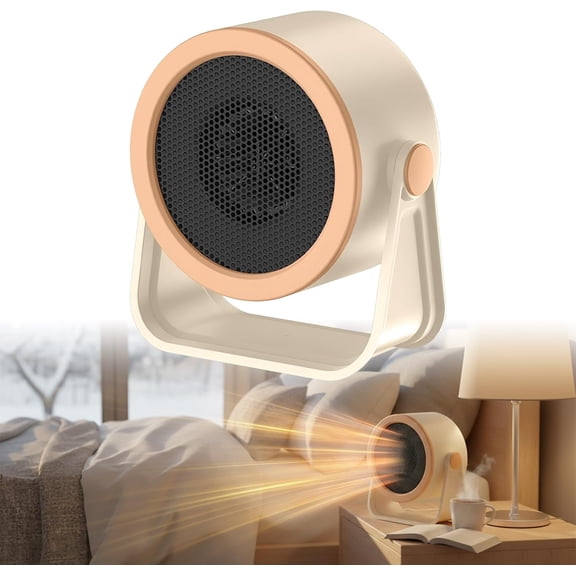 SAKER 2026 Portable Space Heater - Fast Heating Personal Heater for Desk, Home Office, Indoor Use with Overheat & Tip-Over Protection, Ceramic Heater (Beige)