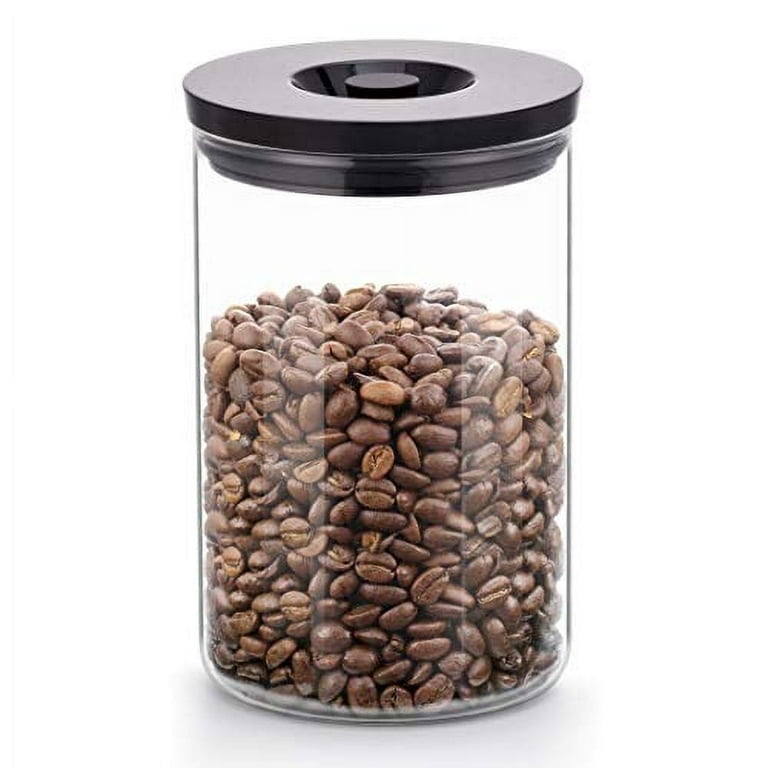 SAKI Coffee Canister 34 Oz (1000 ml) Glass Container for Ground and Whole  Coffee Beans - Food Grade Lid with Airtight Rubber Seal - Storage Jar with