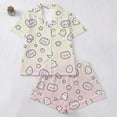 thumbnail image 1 of SAKMAL Womens Pajama Set Soft Halloween 2PC Ghost Print Young Womens Short Sleeve Top with Matching Shorts Comfortable Pj Set,XL, 1 of 9