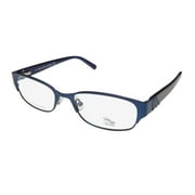 NEW SAKS FIFTH AVENUE 263 WOMENS/LADIES DESIGNER FULL-RIM NAVY FASHIONABLE FRAME DEMO LENSES 52-17-130 FLEXIBLE HINGES EYEGLASSES/EYEWEAR