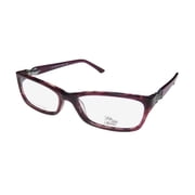 NEW SAKS FIFTH AVENUE 271 WOMENS/LADIES DESIGNER FULL-RIM PURPLE AUTHENTIC CONTEMPORARY CASUAL FRAME DEMO LENSES 53-15-135 SPRING HINGES EYEGLASSES/GLASSES