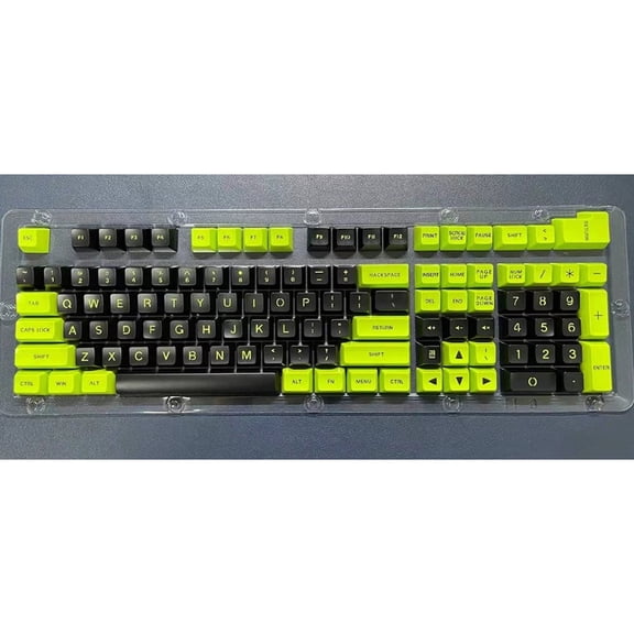 SAL Double Shot Non-Shine Through Keycaps, Ergonomic Legends 108 Keys + 4 ISO Keys for MX Keyboard