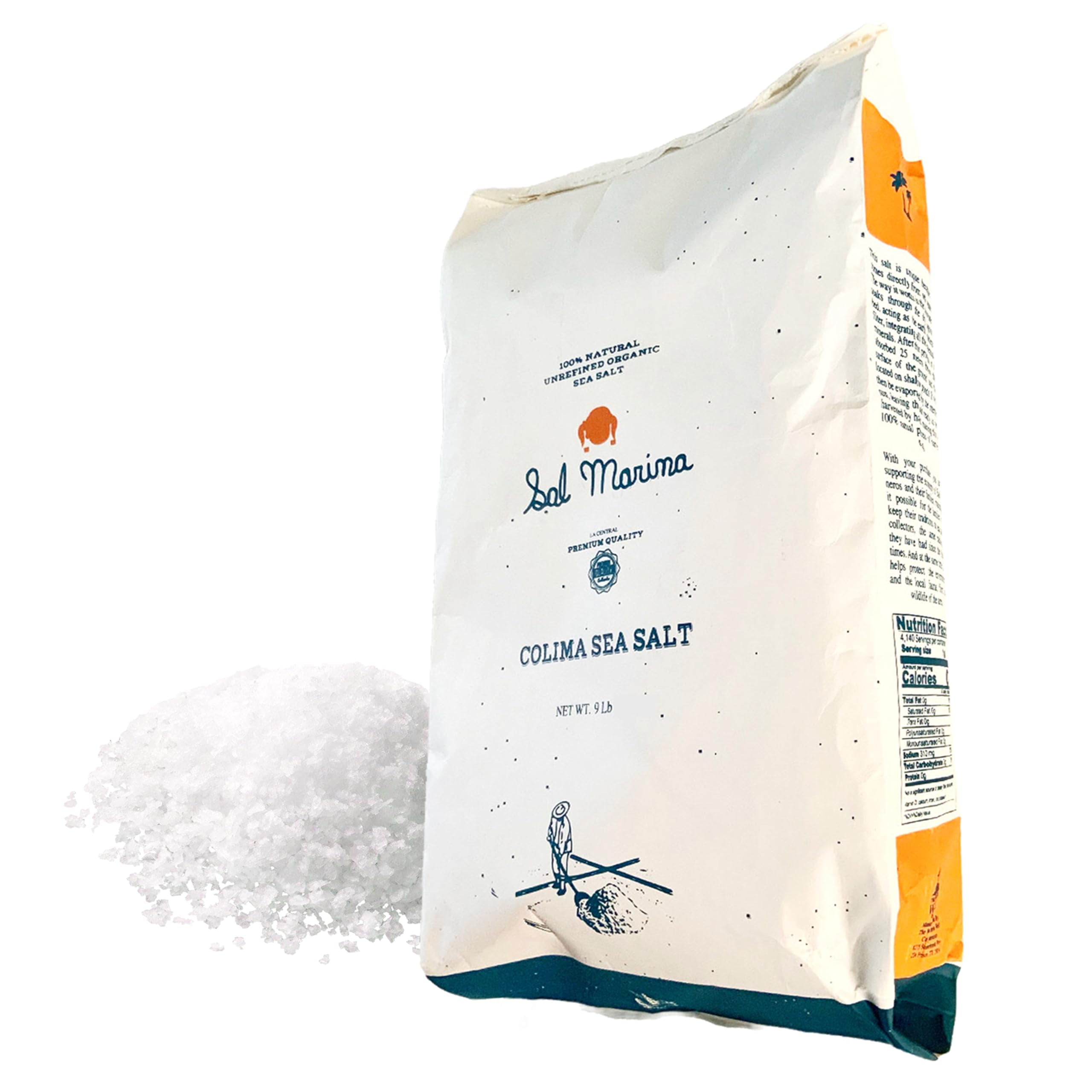 SAL MARINA Unrefined DHF10 Colima Sea Salt 9lbs Kosher Salt 100